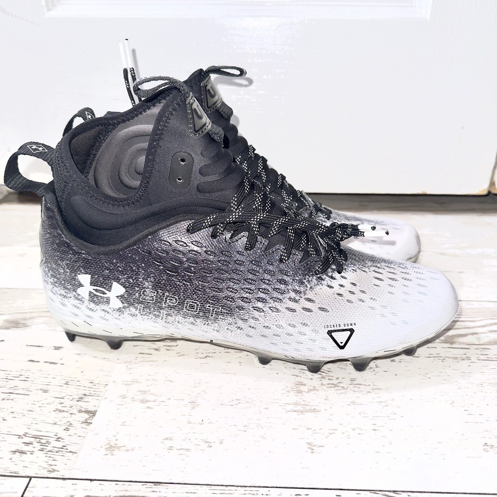 Under Armour Spotlight Lux MC 2.0‎ Football Cleats Size 12 Black/White Gradient